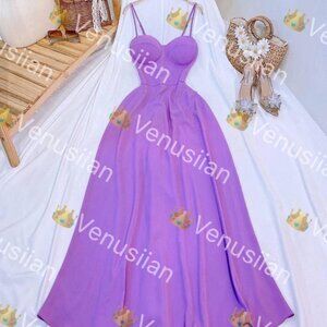 BRIGHT LILAC PURPLE PADDED SLEEVLESS MAXI DRESS WOMEN'S CLOTHING DRESSES MAXI